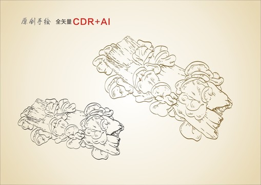 木耳手繪木耳插畫木耳線描