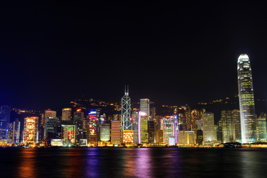 香港维多利亚夜景香港全景