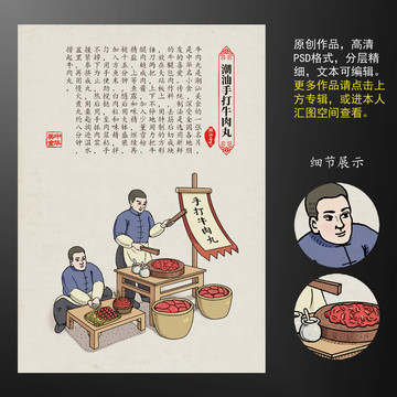 潮汕手打牛肉丸裝飾畫