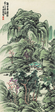 陳師曾秋山夜話圖軸