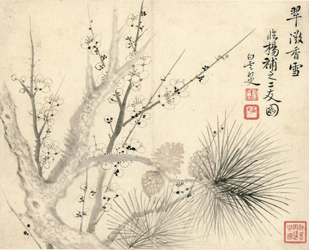 惲南田梅花圖