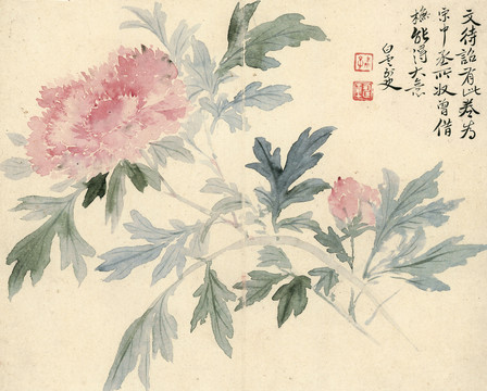 惲南田牡丹圖