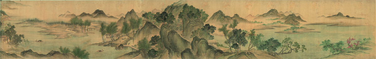 惲南田湖山春暖圖全圖