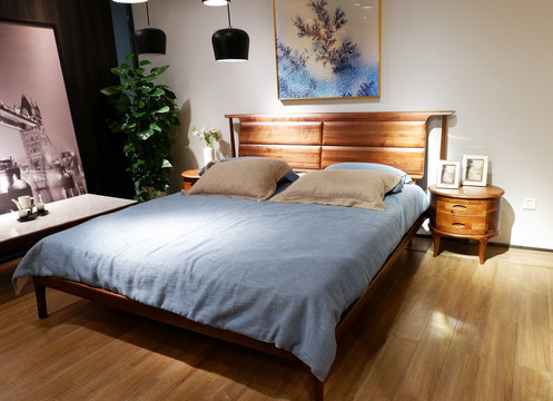 卧室家具实木床双人床套组