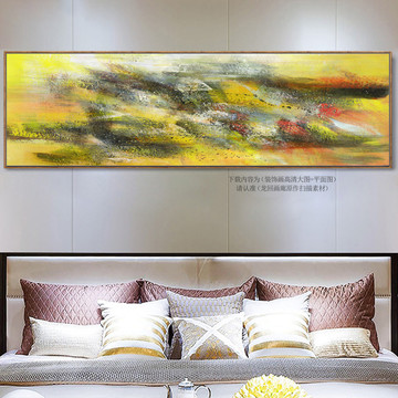 酒店床头壁画横版抽象油画
