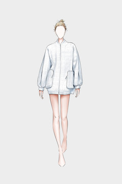 手繪女裝模特插畫(huà)psd分層