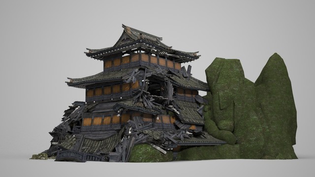 古建筑廢棄破爛的古代宮殿