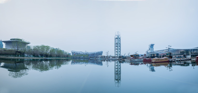 水墨北京奥林匹克公园全景图