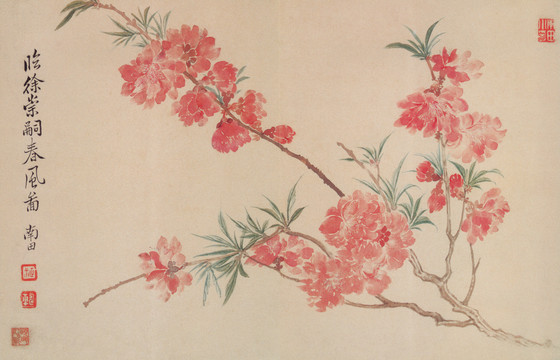 惲南田桃花圖