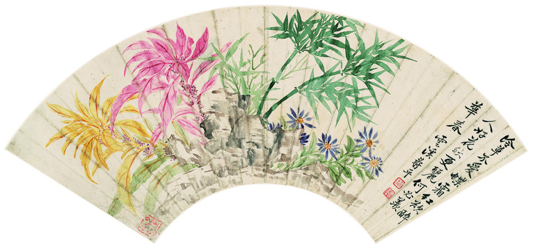 惲南田蟲草花鳥圖