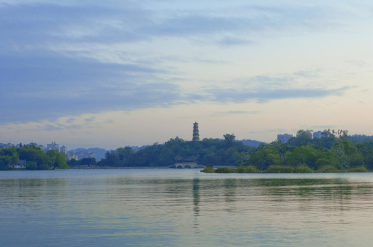 惠州西湖傍晚风景