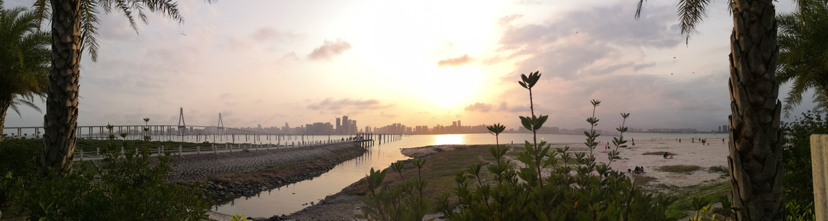 海平面日落全景