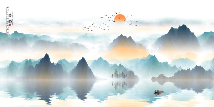 新中式山水裝飾畫(huà)