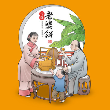 老婆饼插画