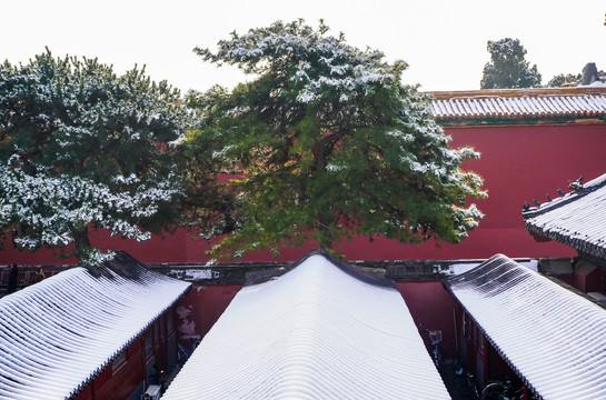 北京天安门故宫雪景