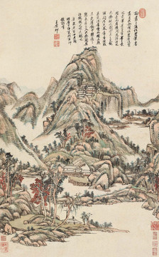 王原祁秋山圖