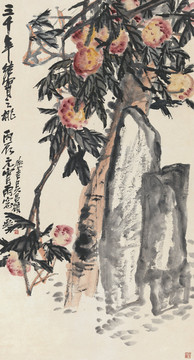 吳昌碩 大壽圖