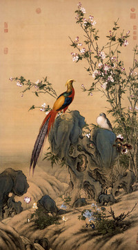 郎世寧錦春圖