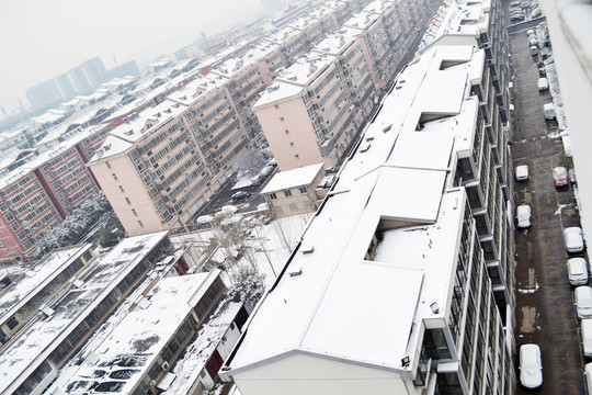 村镇雪景