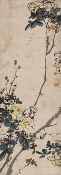 陳半丁薔薇花圖軸