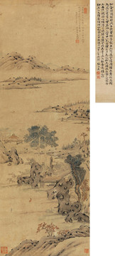 錢杜 江風欲雨圖