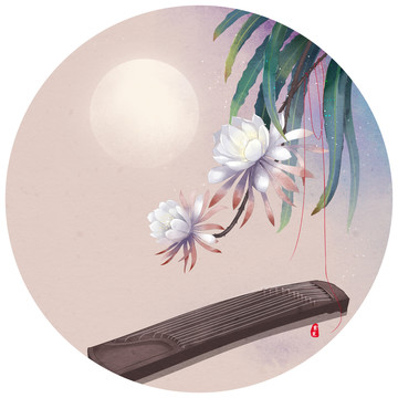 手繪曇花