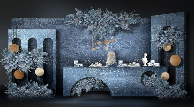 藍(lán)色婚禮甜品區(qū)