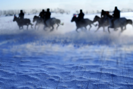 雪地赛马