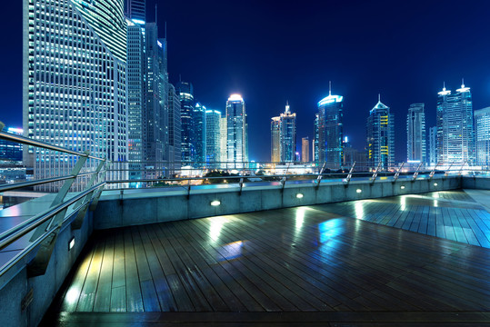 上海现代城市摩天大楼夜景
