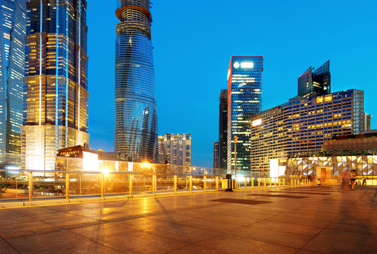 上海现代城市摩天大楼夜景