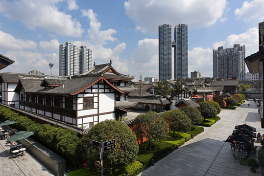 成都大慈寺太古里全景