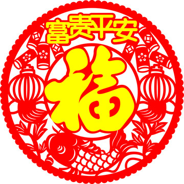 燈籠富貴平安窗花