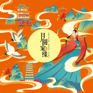 插畫月餅包裝