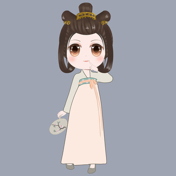 手繪卡通女孩