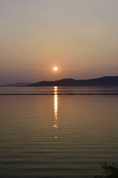 太湖的夕阳美景