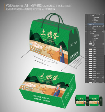 綠色土雞蛋包裝盒