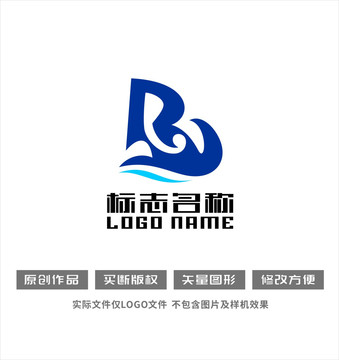 RY字母B標志飛鳥帆船logo