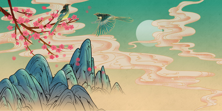國風(fēng)裝飾插畫