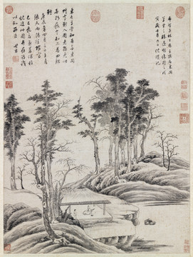 董其昌臨倪瓚東岡草堂圖