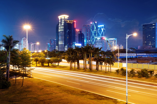 香港现代城市夜景