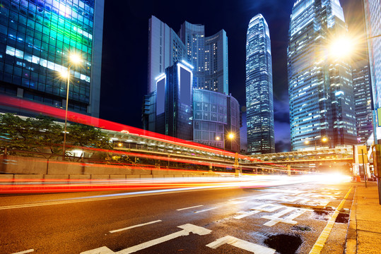 香港现代城市夜景