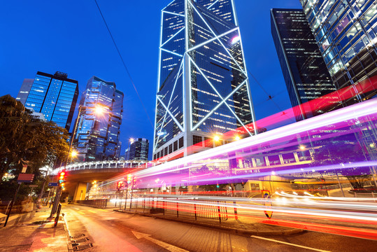 香港现代城市夜景