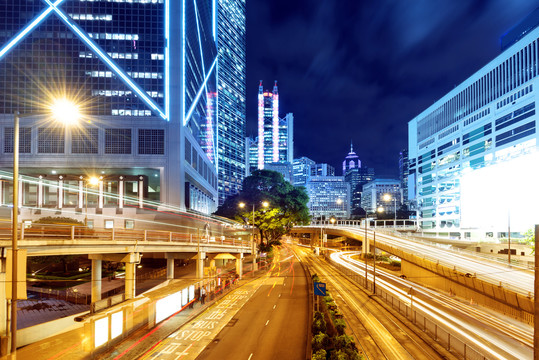 香港现代城市夜景