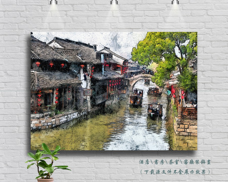 水鄉(xiāng)油畫