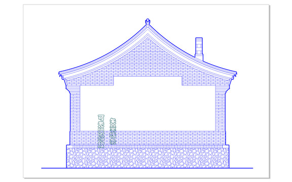 古建筑矢量线稿