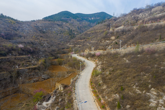 航拍济南南部山区盘山公路025