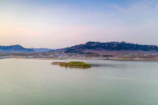 航拍济南卧虎山水库037