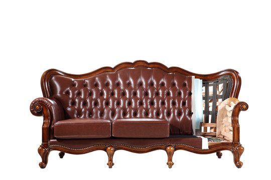 欧美古典沙发坐垫半成品结构剖面