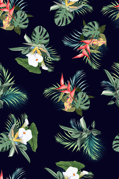 熱帶風(fēng)格花卉小碎花女裝花型