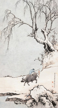 陳少梅歸牧圖